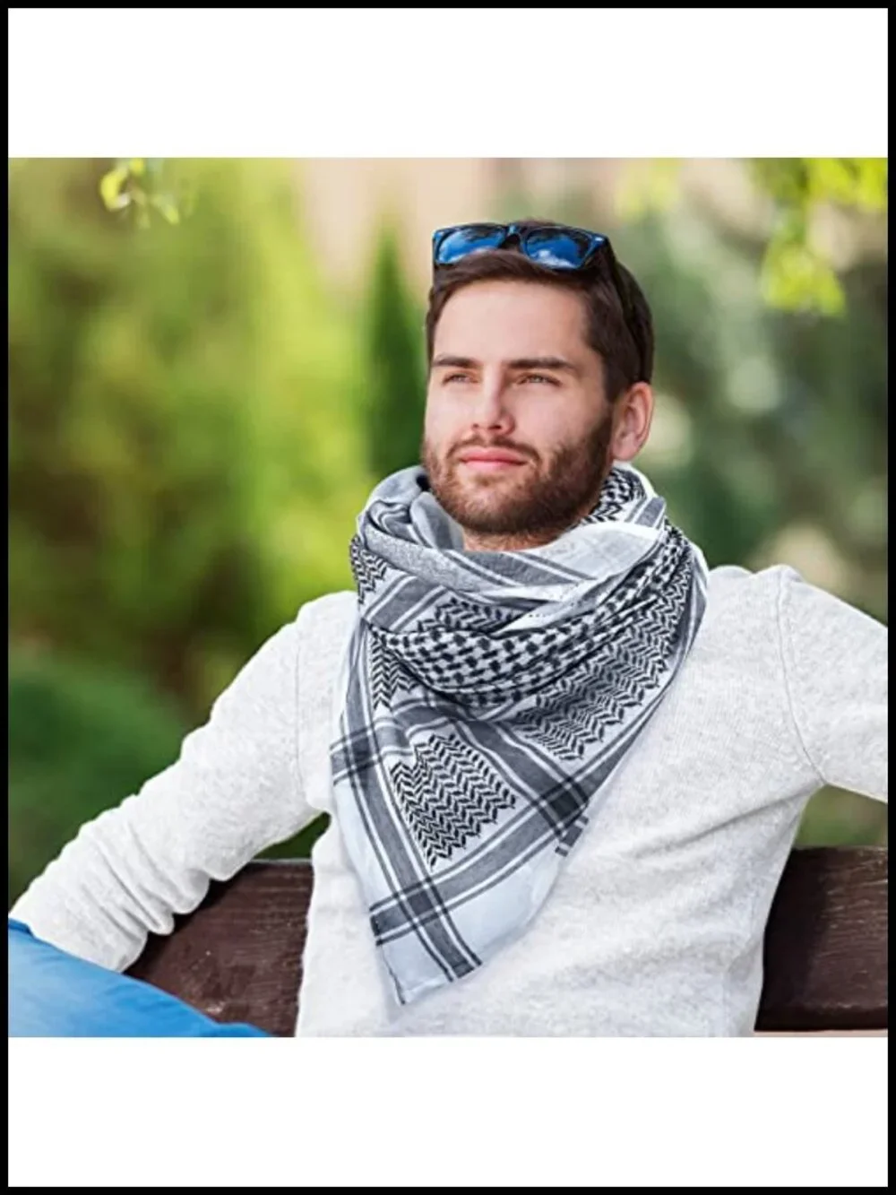 Polyester Keffiyeh Arab Scarf Mens Head Wrap with Aqel Rope